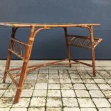 Vintage rattan and wicker desk
