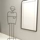 Art Deco Rectangular Wall Mirror with Black Beech Frame, Italy
