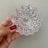 Set of 2 vintage molded glass candle holders