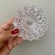 Set of 2 vintage molded glass candle holders
