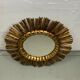 Spanish gold gilt wood sun or sunburst mirror, ca 1950s