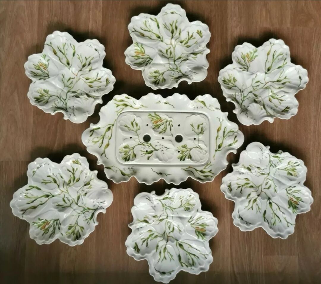 Limoges porcelain oyster service
