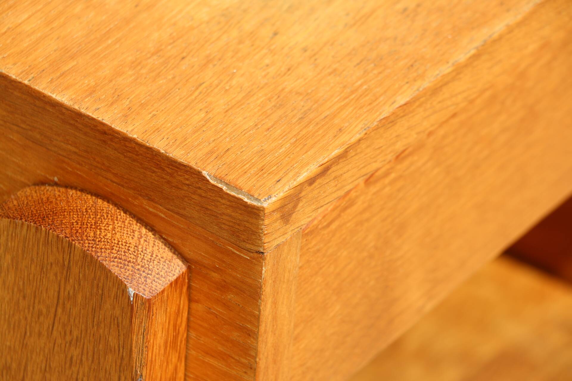 Light oak cubic bedside table 1960