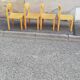 Set of 4 vintage light wood chairs