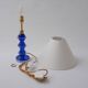 Lampe en verre de Murano, cristal bleu soufflé à la main, style Barovier & Toso, Italie des années 1920