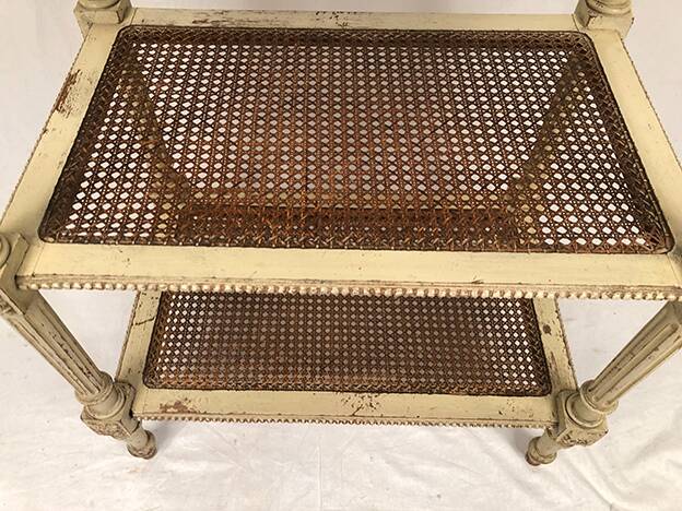 Louis XVI style server, cream lacquered wood, circa 1900