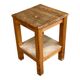 Vintage solid wood square farmhouse stool
