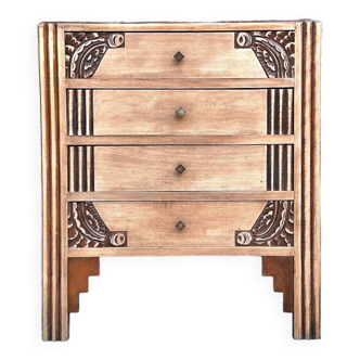 Art deco chest of drawers, vintage old furniture