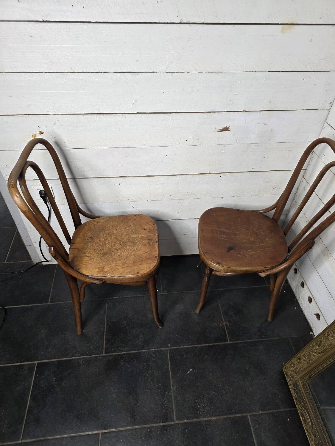 Pair of bentwood bistro chairs