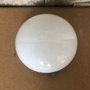 Ancien Plafonnier Applique Opaline Verre Opalin Rond Vintage #A712
