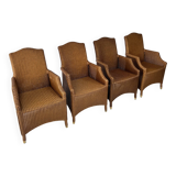 Set of 4 Wicker Armchair by Vincent Sheppard, 1990s