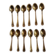 12 Vermeil Mocha Spoons