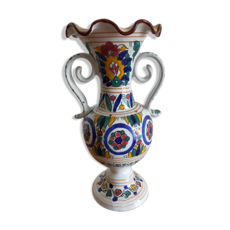 Patterned painted ceramic vase