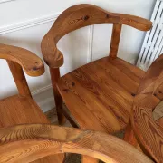 4 pine armchairs from the 1970s