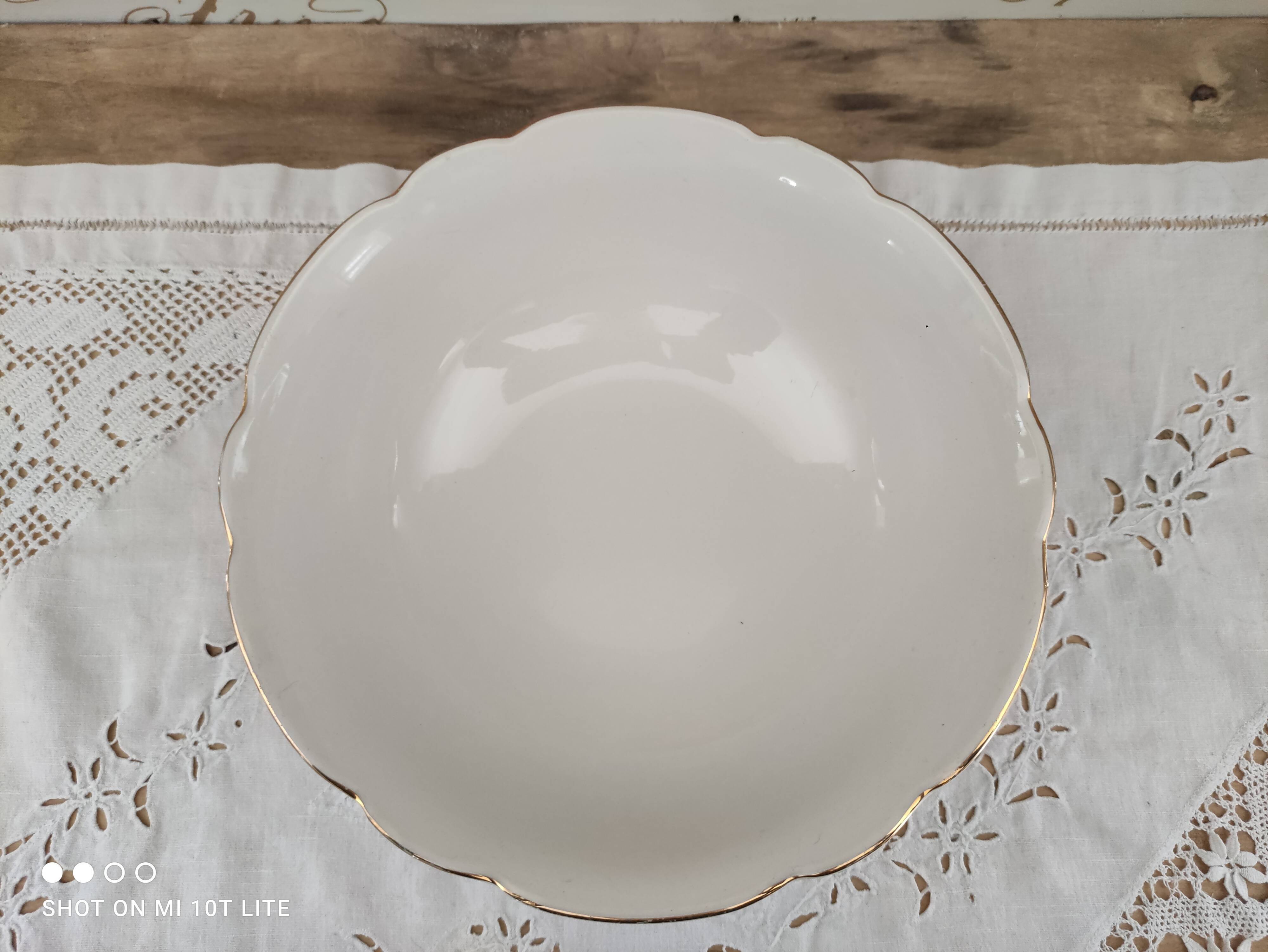 K&G Lunéville Badonviller earthenware bowl Bird-Lyre pattern