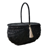 Black wicker basket