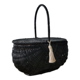 Black wicker basket