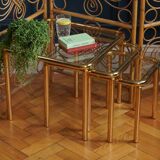 Nest of Three Chunky Brass Tables