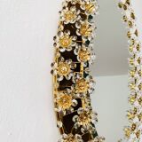 Illuminated floral mirror by Palwa