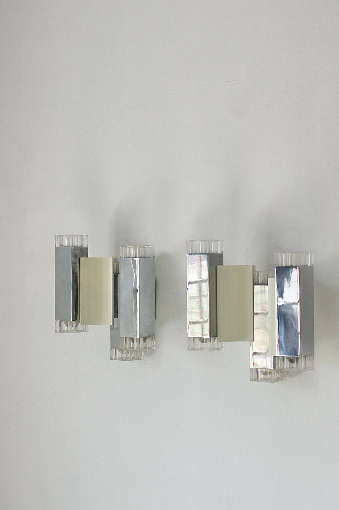 Cubic Wall Lamps by Gaetano Sciolari for Sciolari Illuminazione, Italy, 197