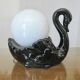 "Black swan" lamp in ceramic and opaline, 70s-80s
