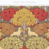 Poster “Deer and Trees”, after an Art Nouveau lithograph from 1897