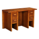 Vintage desk from the 1940s with side drawers in walnut, Italy.