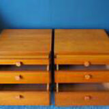 Mid century stag bedside cabinets tables in teak