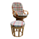 Swivel rattan armchair with matching ottoman