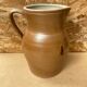 Ancien pichet 5 litres grès marron beige intérieur blanc vintage