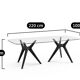 Rectangular glass and oak table, Maricielo 8 Seats - AM PM - L220 x H75