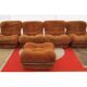 Set de 4 fauteuils vintage et pouf vintage