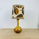 Amber bubble glass bottle lamp from the 70s