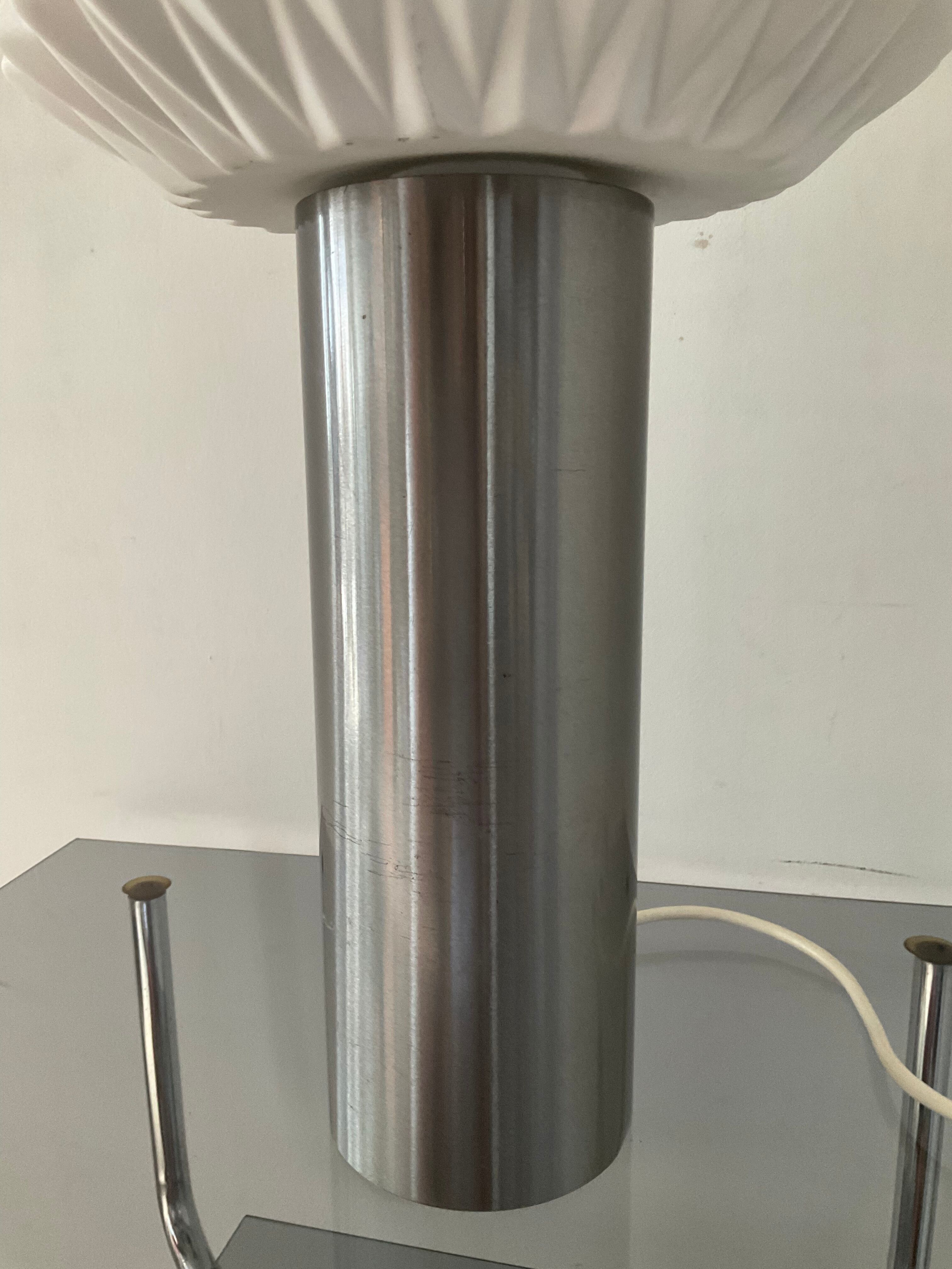 Vintage lamp 70s porcelain and chrome foot