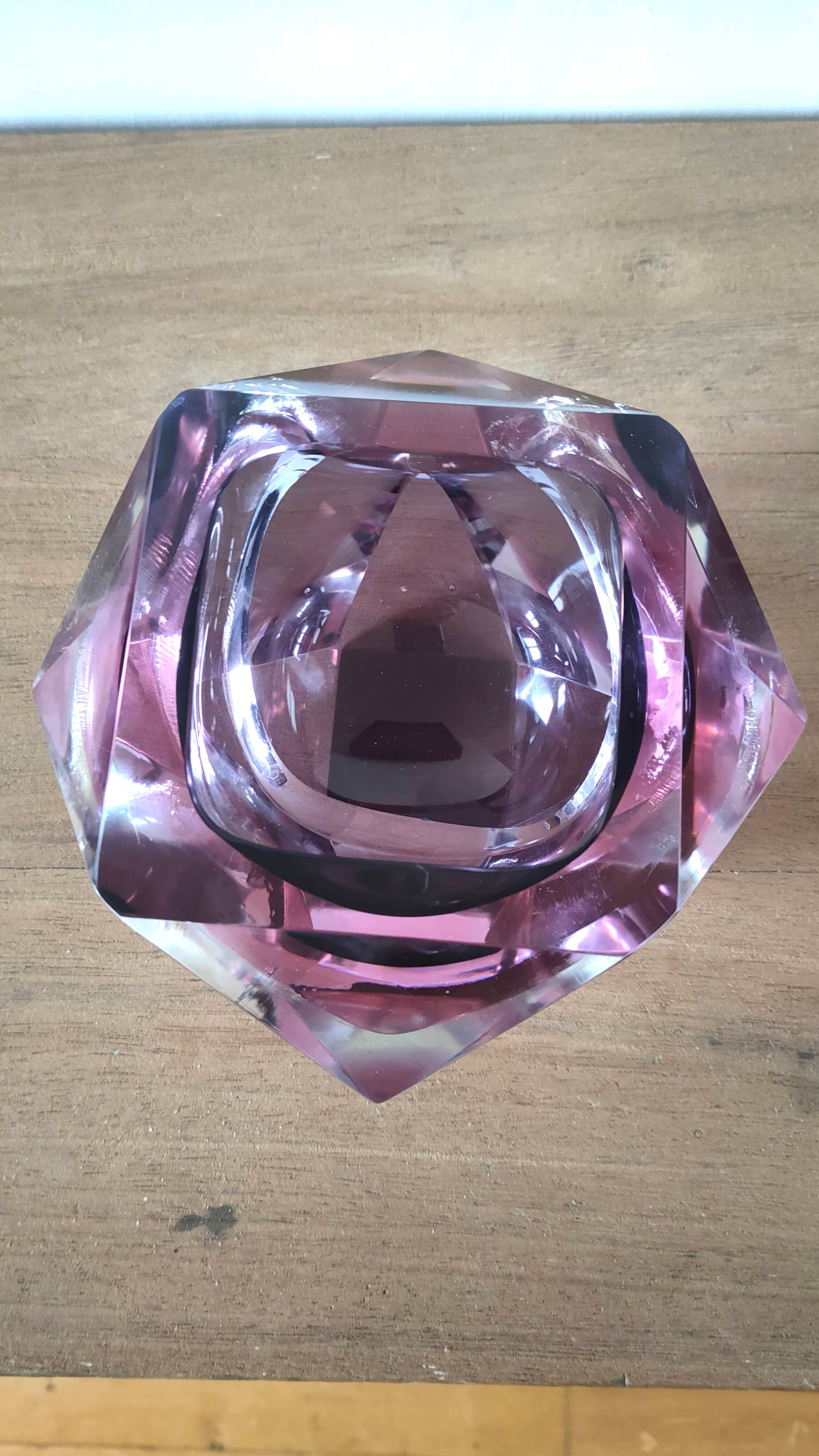 Large Sommerso diamond empty pocket Seguso 60s, 3.5 kilos