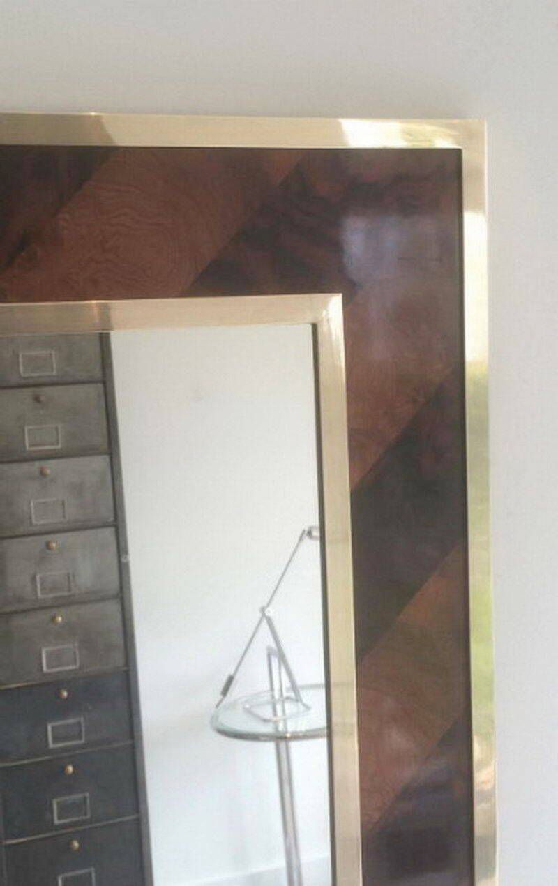 Mirror in wood and brass marquetry