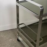 Rolling table in italian vintage aluminum by Martini and Rossi 1970