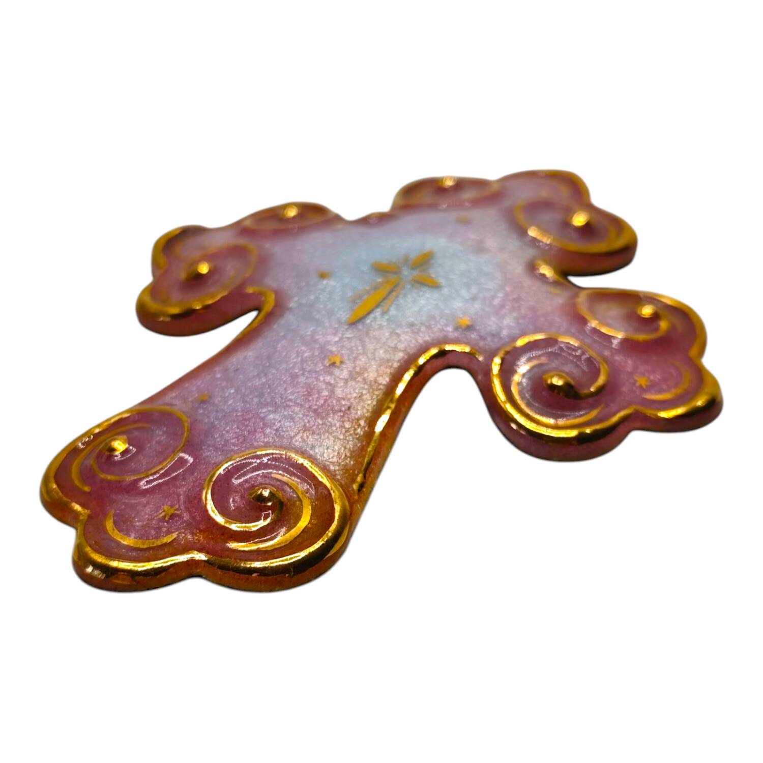 1990s Atelier P. Bonhomme Limoges Enamel Cross - Handcrafted