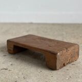 Mini Asian teak side stool blonde
