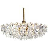 Superb large chandelier, brass and crystal glass by Kinkeldey, Germany, 1970s.