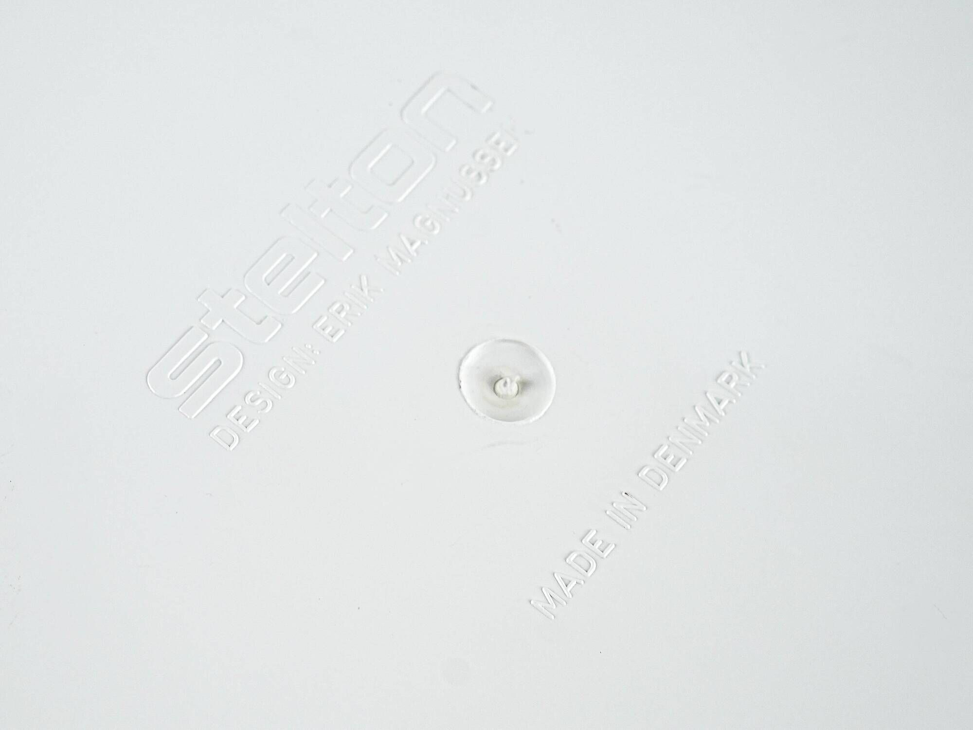 Stelton Ice Bucket in White with Steel Detail, Danish Design, 1970s