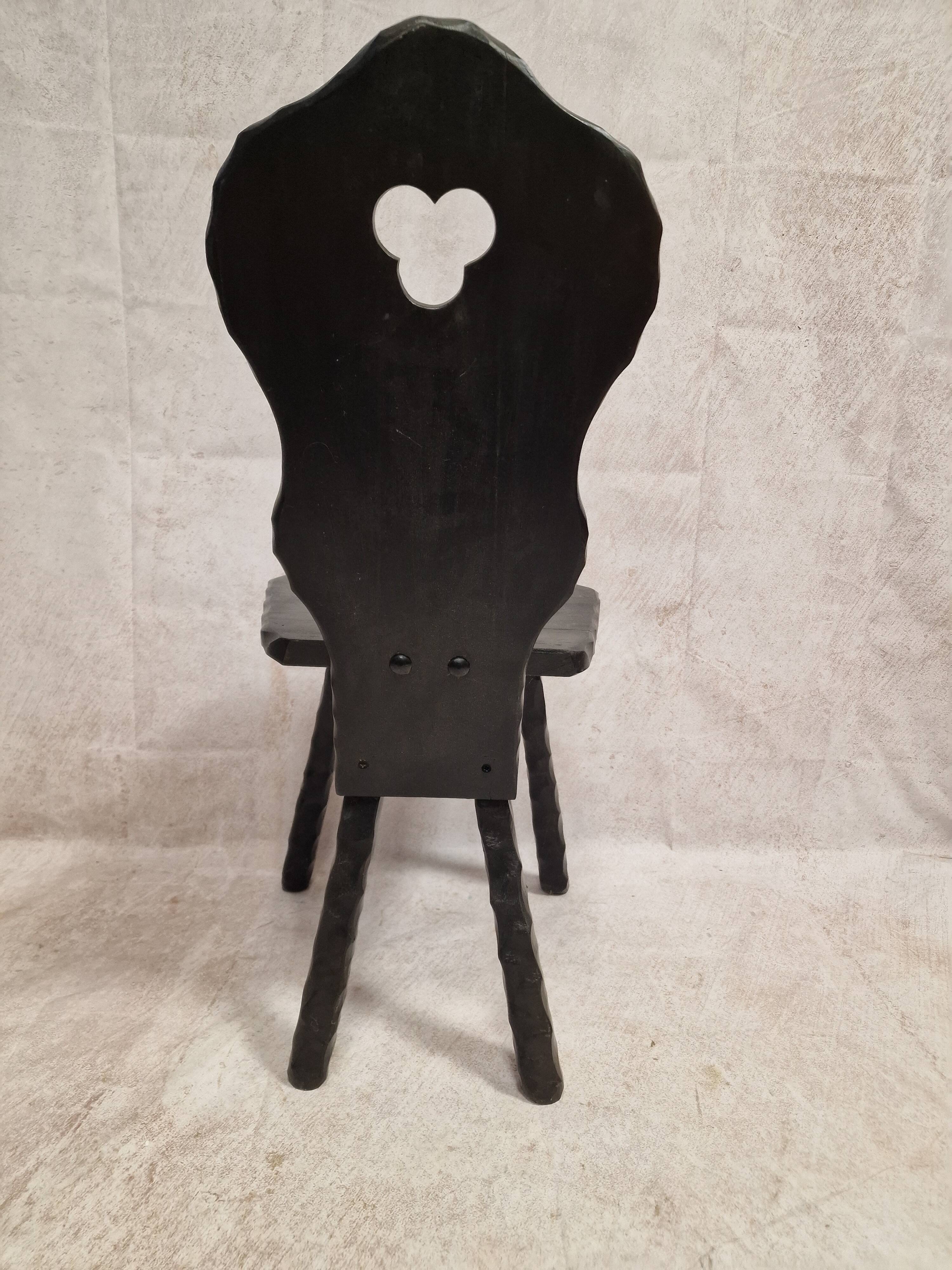 Black wooden brutalist chair