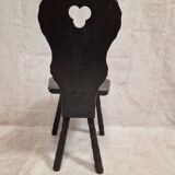 Black wooden brutalist chair