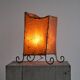Mid-century table lamp in goat leather and wrought iron, 1950s
