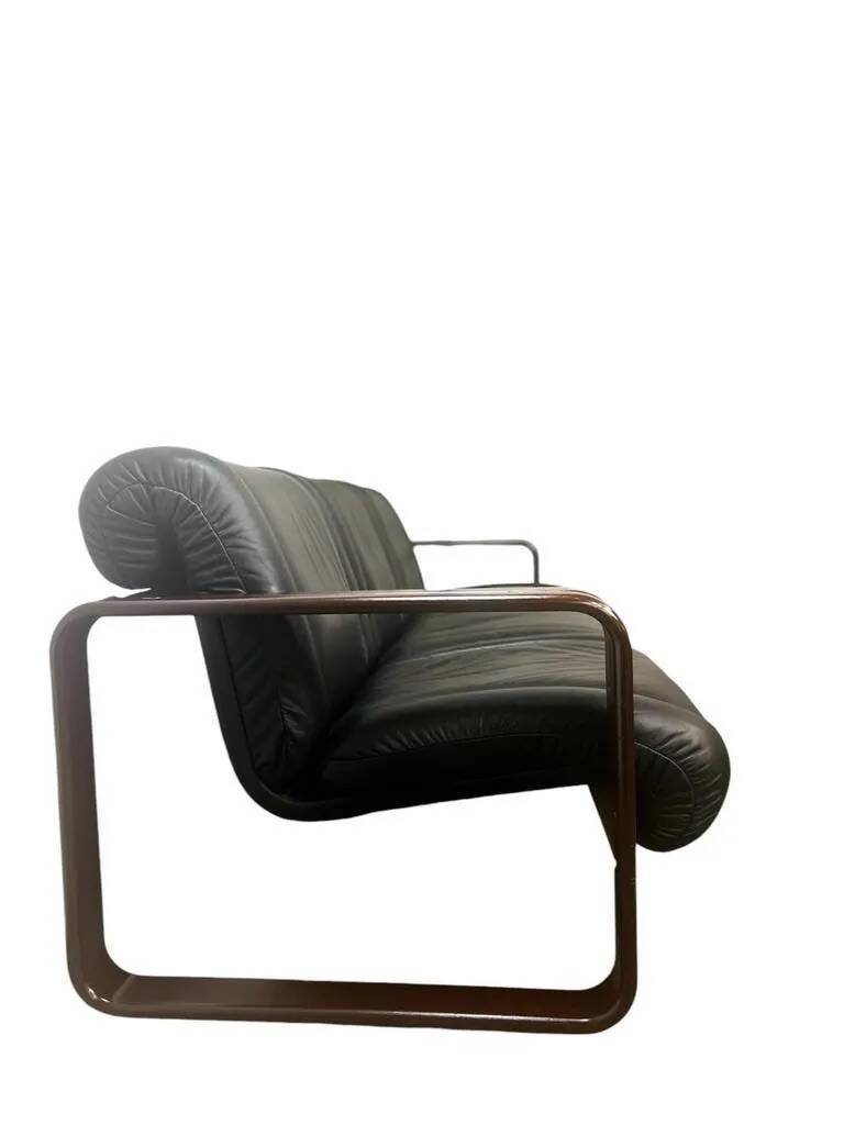 Canapé / canapé vintage en cuir noir martin stoll