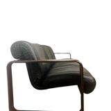 Canapé / canapé vintage en cuir noir martin stoll