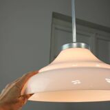 Mid-century Italian Aluminum and Glass Pendant Lamp