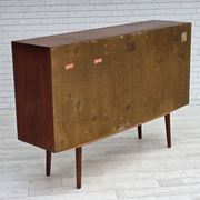 1960s, Danish chest of drawers, teak wood, mirror inside, sliding doors.