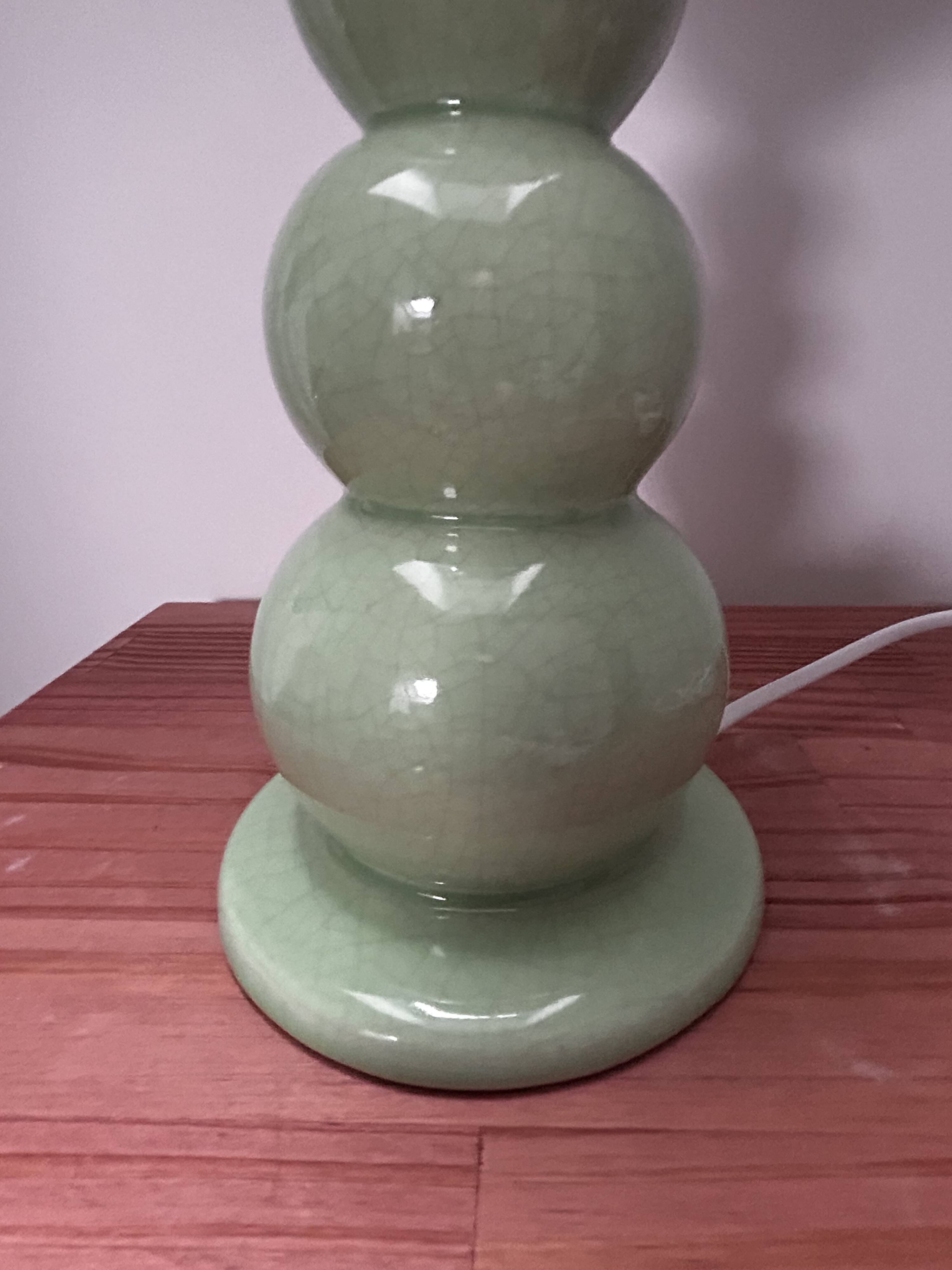 Lampe à poser vintage pastel globe plissé