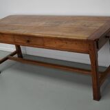 Antique elm 19th century french rustic farmhouse dining table
